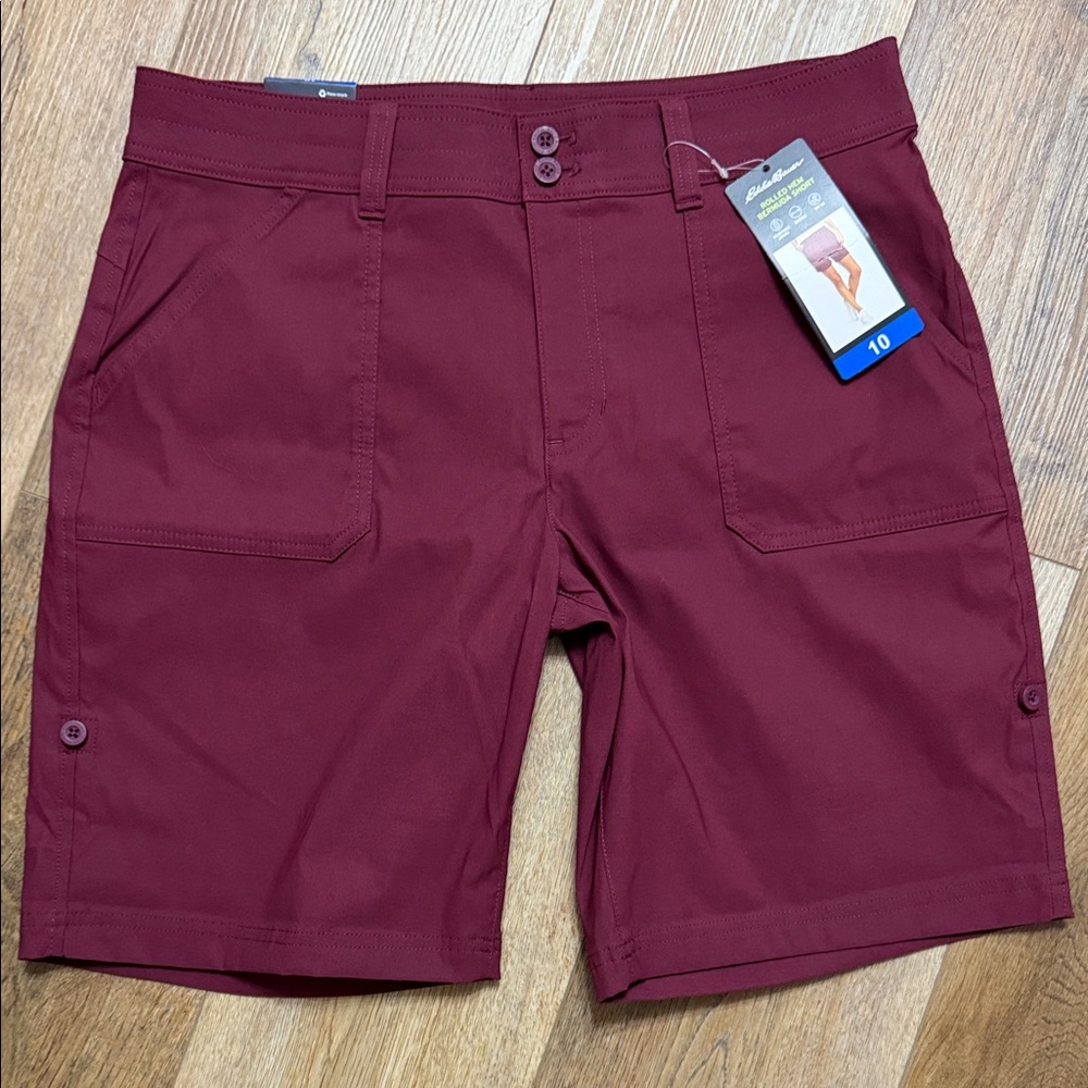 Eddie Bauer Men's Maroon Hybrid Cargo Shorts
